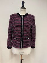 Last inn bildet i Galleri-visningsprogrammet, Sort/Ceriss Stripete Bouclè jakke