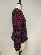 Last inn bildet i Galleri-visningsprogrammet, Sort/Ceriss Stripete Bouclè jakke