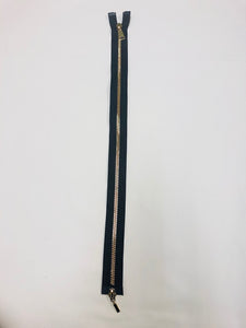 Snake toveis glidelås, sort/gull 30 cm